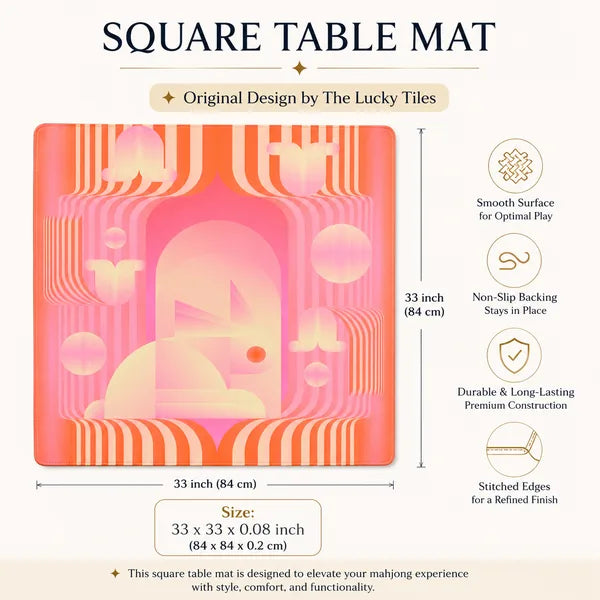 Lucky Bunny neoprene American Mahjong mat, product view 6