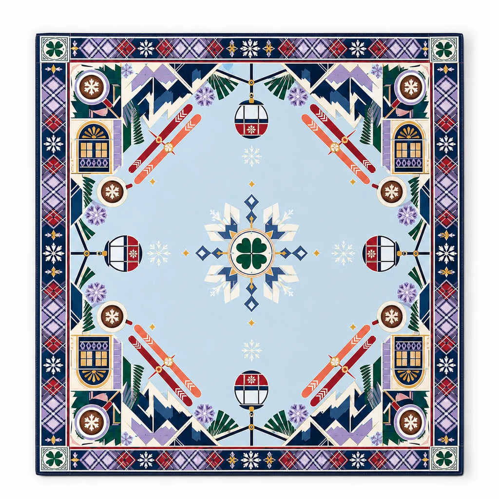Alpine Ski Club American Mahjong mat full design by The Lucky Tiles