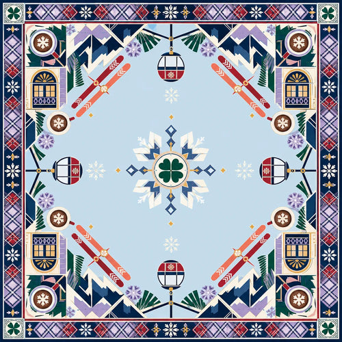 Alpine Ski Club American Mahjong mat product and lifestyle view 2