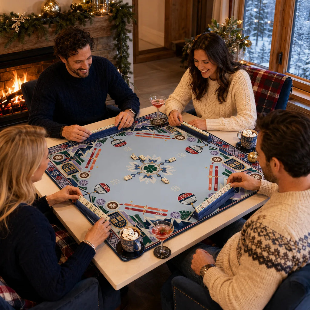 Alpine Ski Club American Mahjong mat product and lifestyle view 5