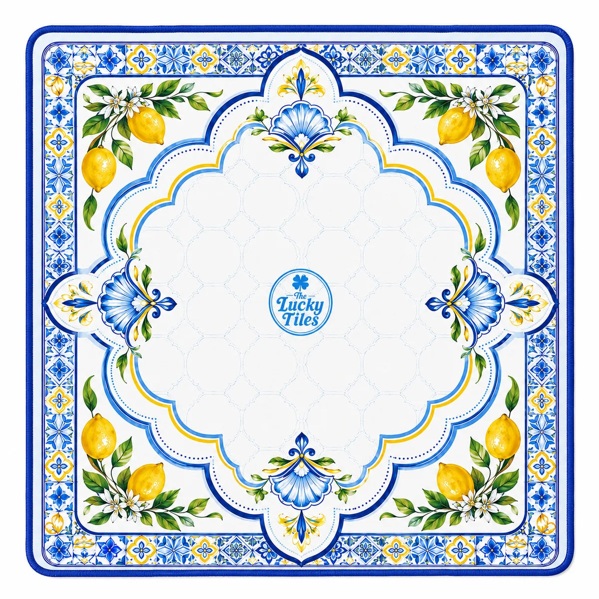 Amalfi Lemon American Mahjong mat full design by The Lucky Tiles
