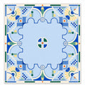 Azure Art Deco American Mahjong mat full design by The Lucky Tiles