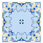 Azure Art Deco American Mahjong mat full design by The Lucky Tiles