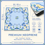 Azure Art Deco American Mahjong mat product and lifestyle view 6