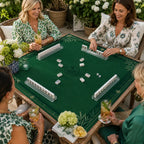 Bamboo Garden American Mahjong mat product and lifestyle view 3