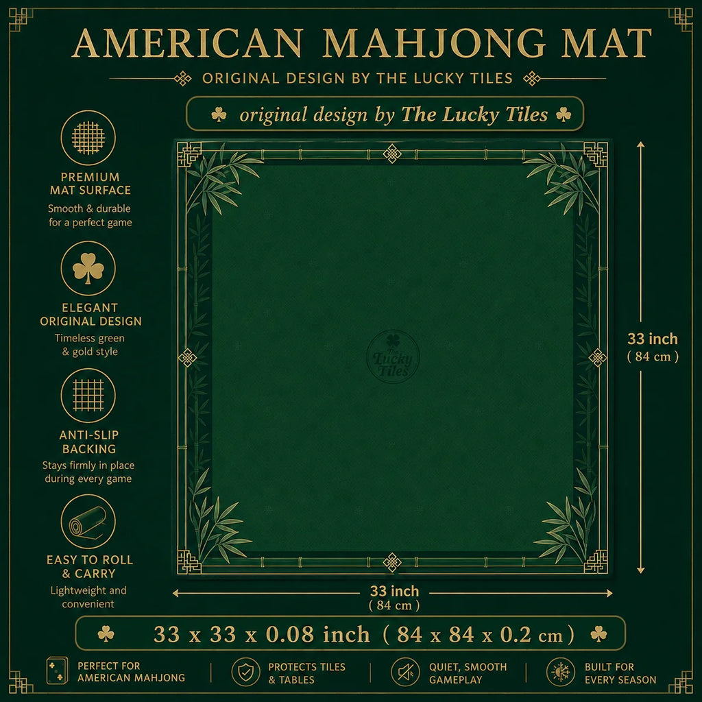 Bamboo Garden American Mahjong mat product and lifestyle view 5
