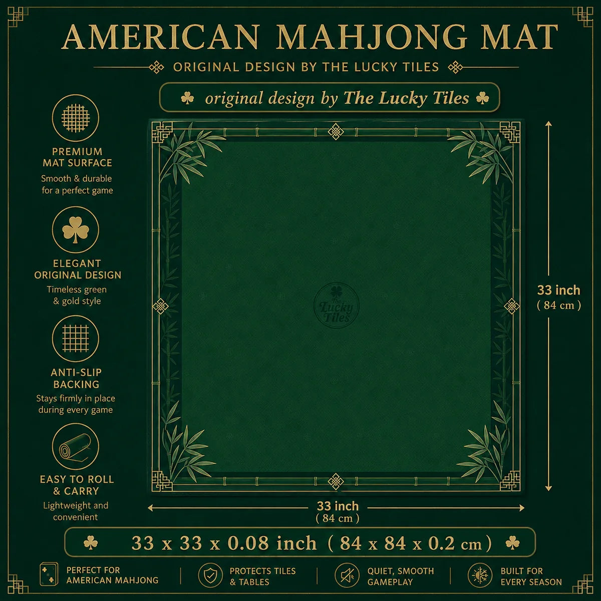 Bamboo Garden American Mahjong mat product and lifestyle view 5