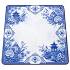 Blue Chinoiserie American Mahjong mat product and lifestyle view 2