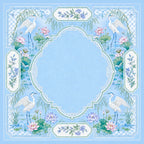 Blue Pine Crane American Mahjong mat product and lifestyle view 2