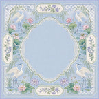 Blue Pine Crane American Mahjong mat product and lifestyle view 4