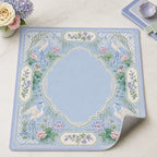 Blue Pine Crane American Mahjong mat product and lifestyle view 5