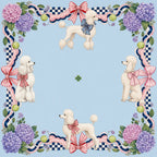 Blue Poodle Garden American Mahjong mat product and lifestyle view 2