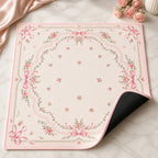 Blush Bow Garden American Mahjong mat product and lifestyle view 5