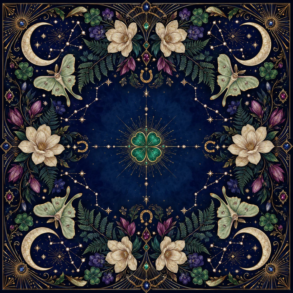 Celestial Butterfly American Mahjong mat product and lifestyle view 2