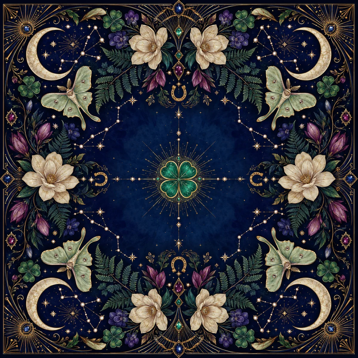 Celestial Butterfly American Mahjong mat product and lifestyle view 2