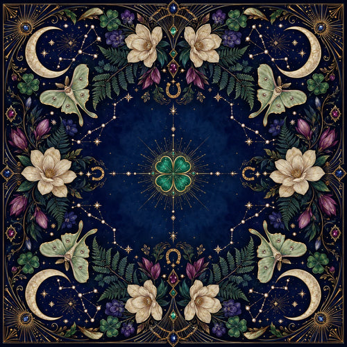Celestial Butterfly American Mahjong mat product and lifestyle view 2