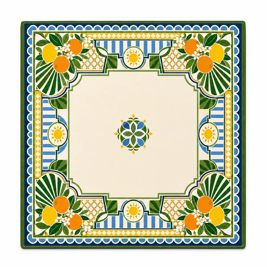 Citrus Geometry American Mahjong mat full design by The Lucky Tiles