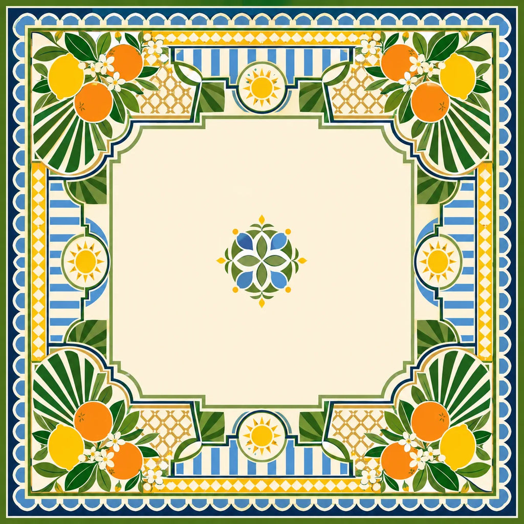 Citrus Geometry American Mahjong mat product and lifestyle view 2