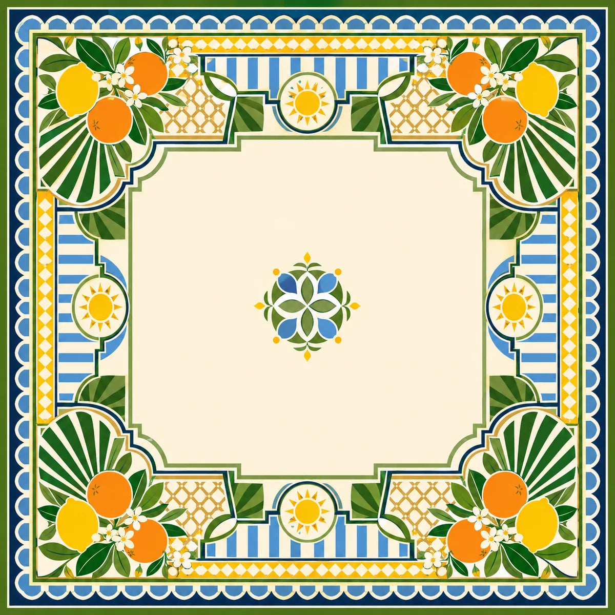 Citrus Geometry American Mahjong mat product and lifestyle view 2