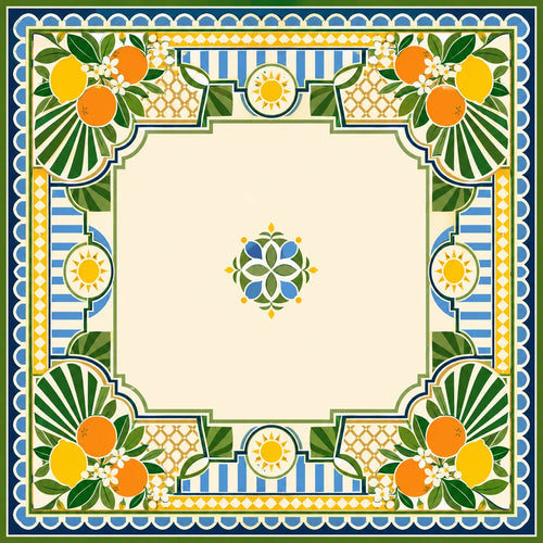 Citrus Geometry American Mahjong mat product and lifestyle view 2