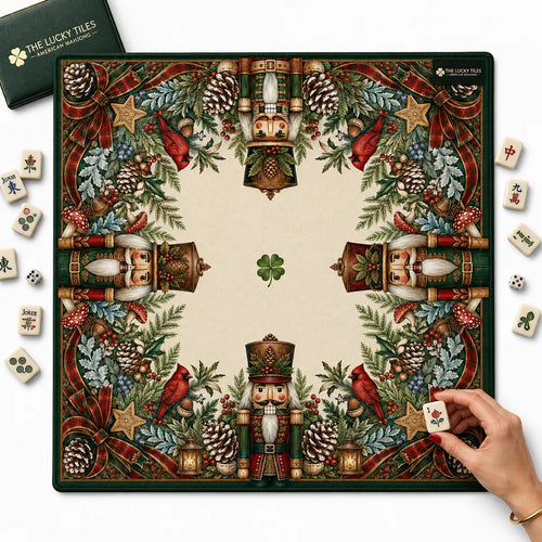 Classic Nutcracker American Mahjong mat product and lifestyle view 2