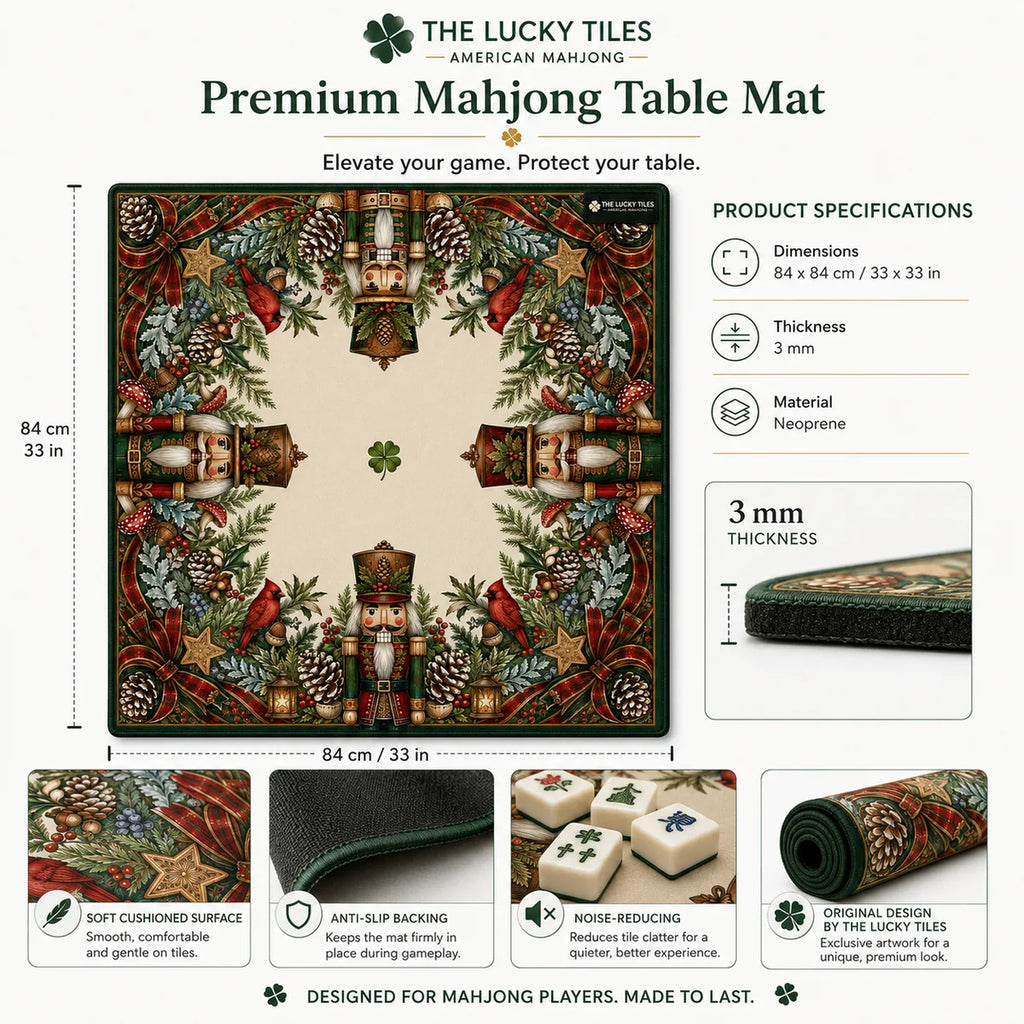 Classic Nutcracker American Mahjong mat product and lifestyle view 3