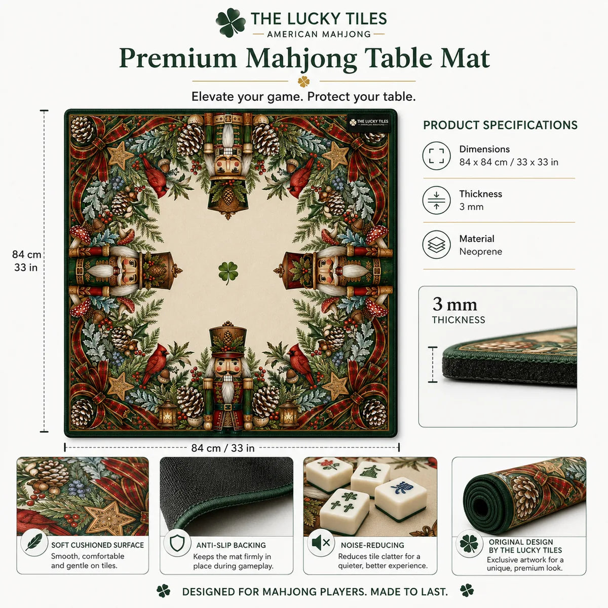 Classic Nutcracker American Mahjong mat product and lifestyle view 3