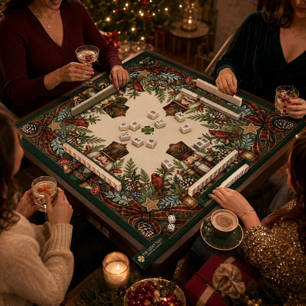 Classic Nutcracker American Mahjong mat product and lifestyle view 4