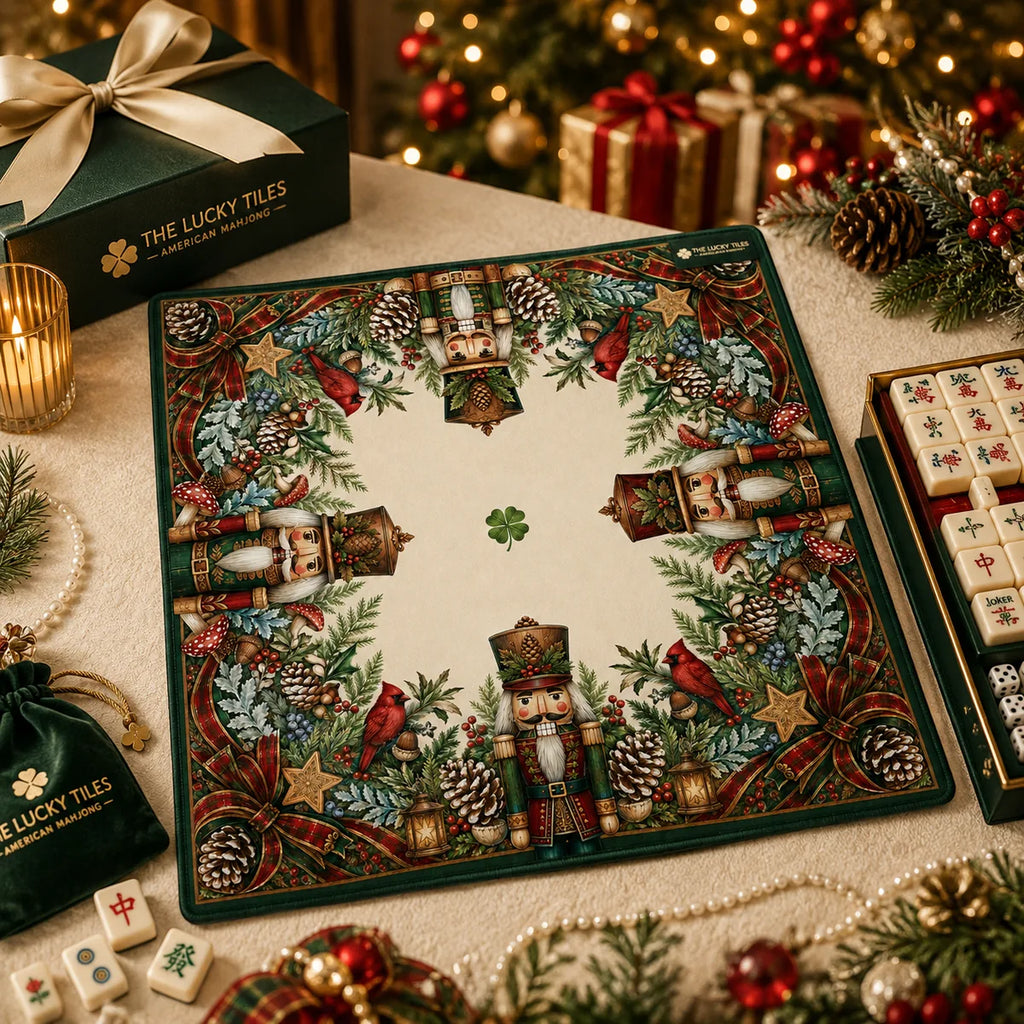 Classic Nutcracker American Mahjong mat product and lifestyle view 6