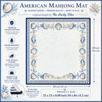 Coastal Shells — Blue & White American Mahjong mat product and lifestyle view 5