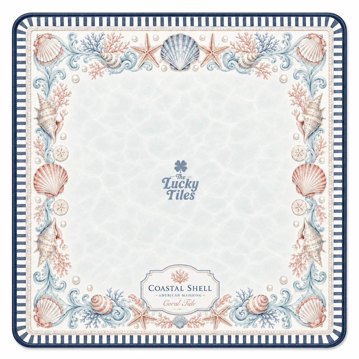 Coastal Shells — Blush American Mahjong mat full design by The Lucky Tiles