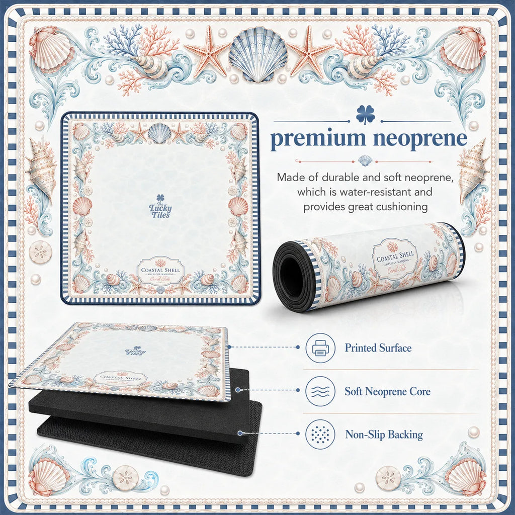 Coastal Shells — Blush American Mahjong mat product and lifestyle view 6