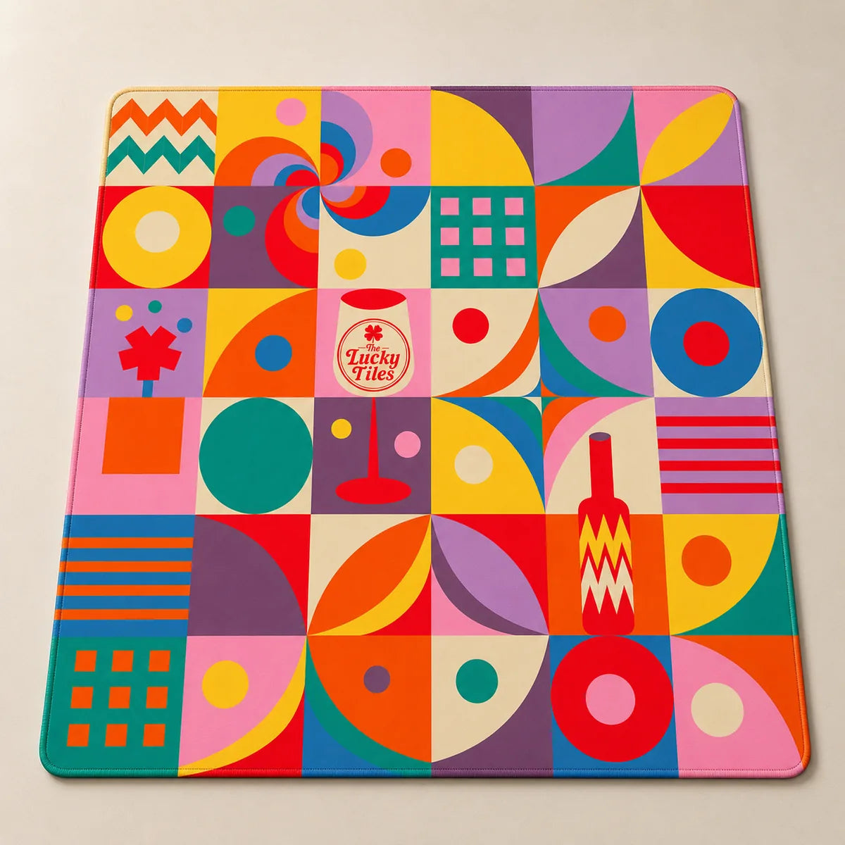 Cocktail Party American Mahjong mat product and lifestyle view 2