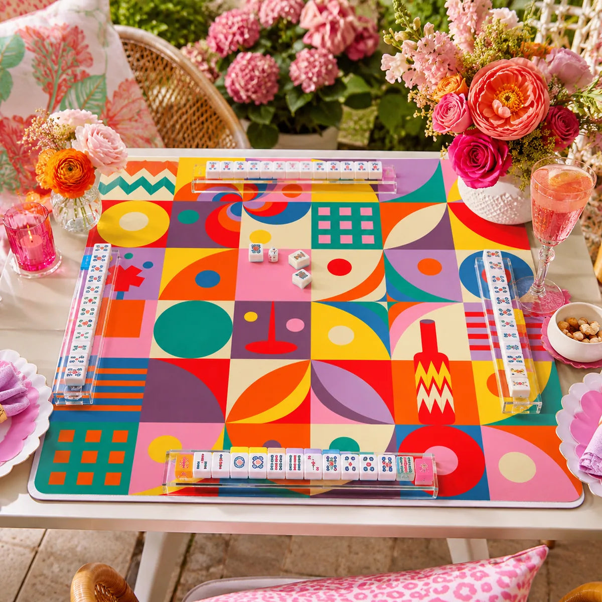 Cocktail Party American Mahjong mat product and lifestyle view 4