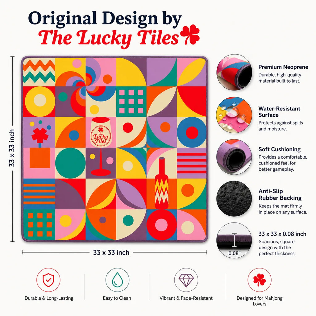 Cocktail Party American Mahjong mat product and lifestyle view 6