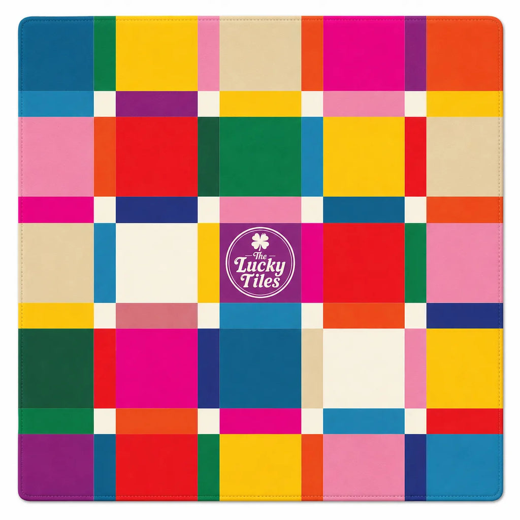 Color Block White American Mahjong mat full design by The Lucky Tiles
