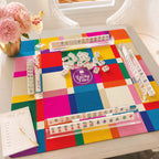 Color Block White American Mahjong mat product and lifestyle view 3