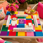 Color Block White American Mahjong mat product and lifestyle view 5