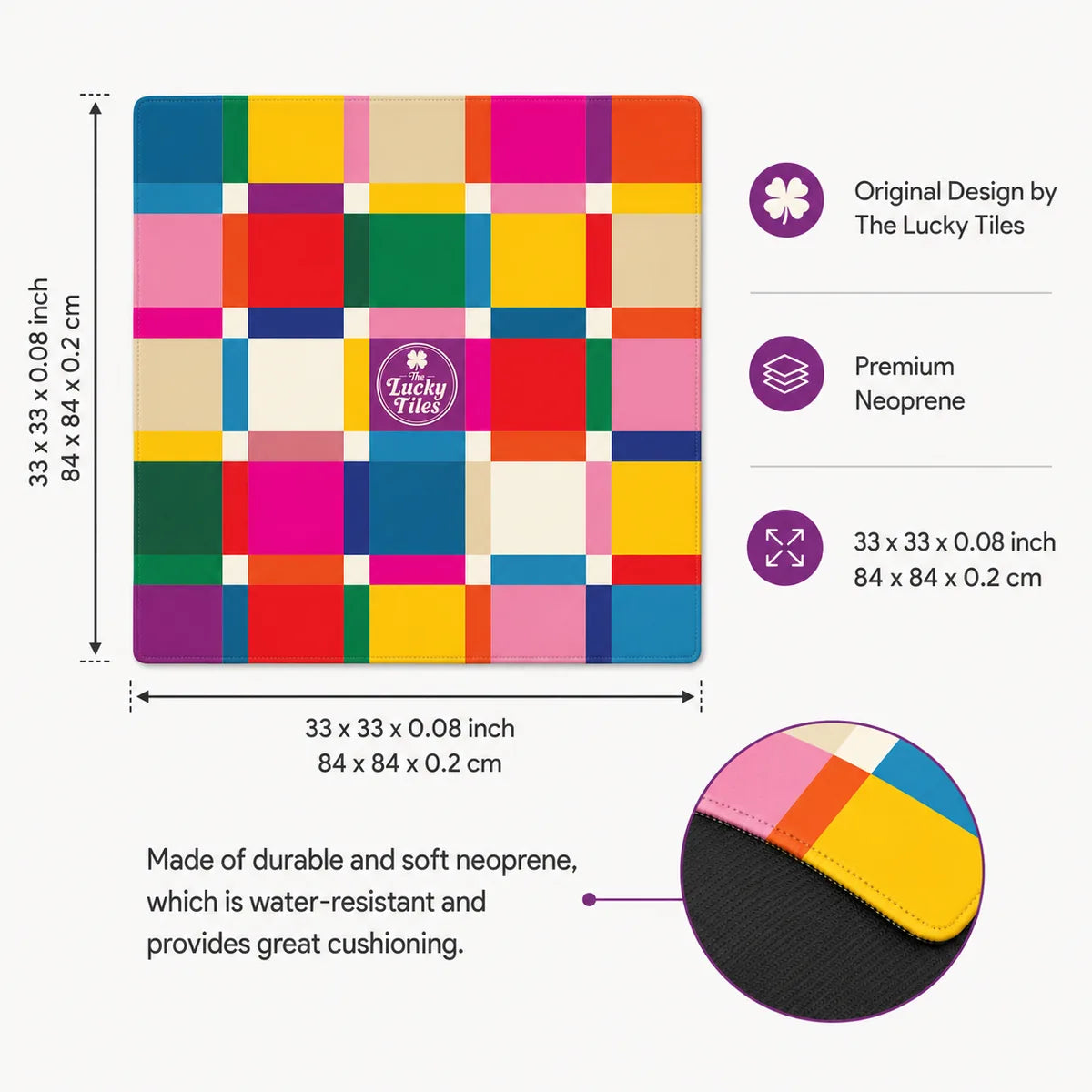 Color Block White American Mahjong mat product and lifestyle view 6