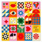 Color Your Game Night American Mahjong mat full design by The Lucky Tiles