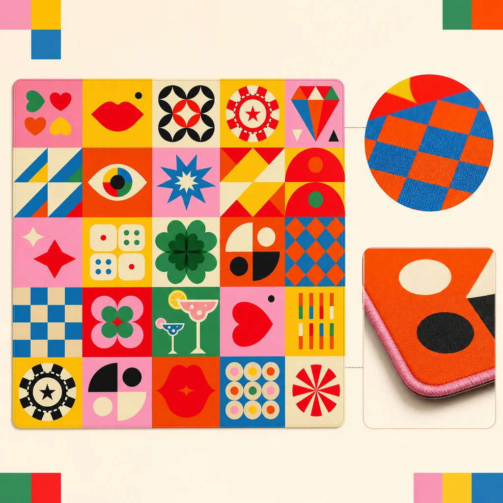 Color Your Game Night American Mahjong mat product and lifestyle view 5