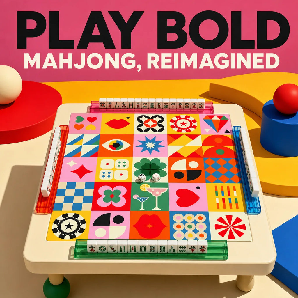 Color Your Game Night American Mahjong mat product and lifestyle view 6