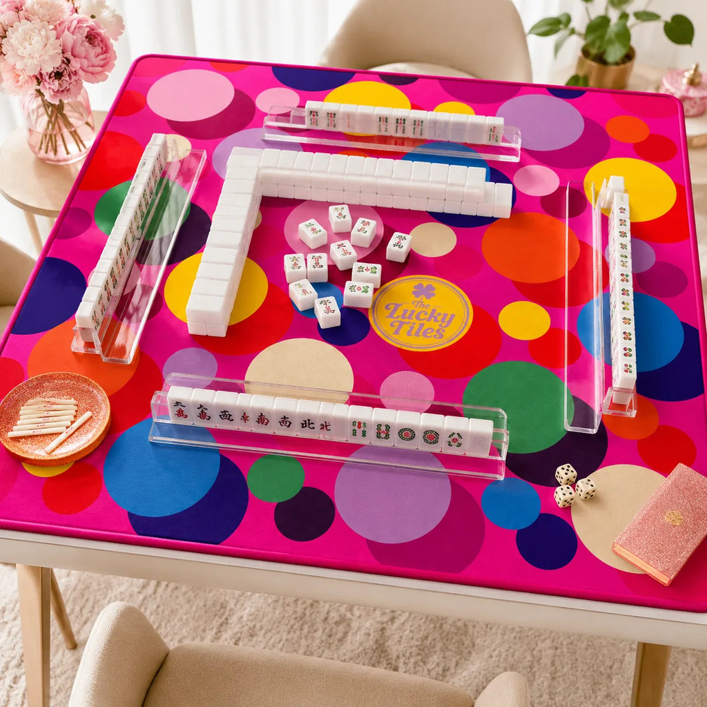 Confetti Dots American Mahjong mat product and lifestyle view 2