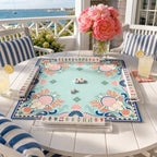 Coral Geometry American Mahjong mat product and lifestyle view 3