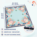 Coral Geometry American Mahjong mat product and lifestyle view 5
