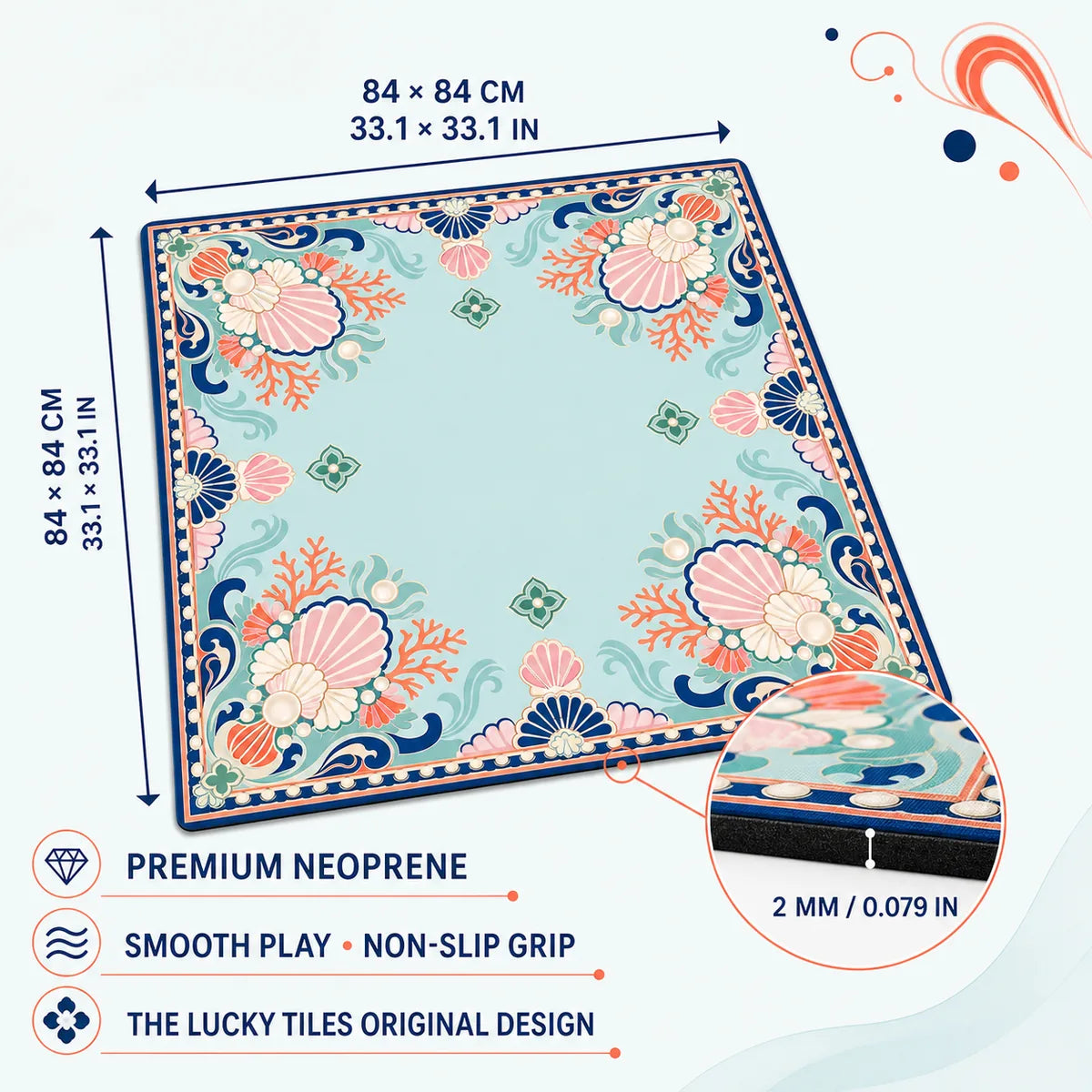 Coral Geometry American Mahjong mat product and lifestyle view 5
