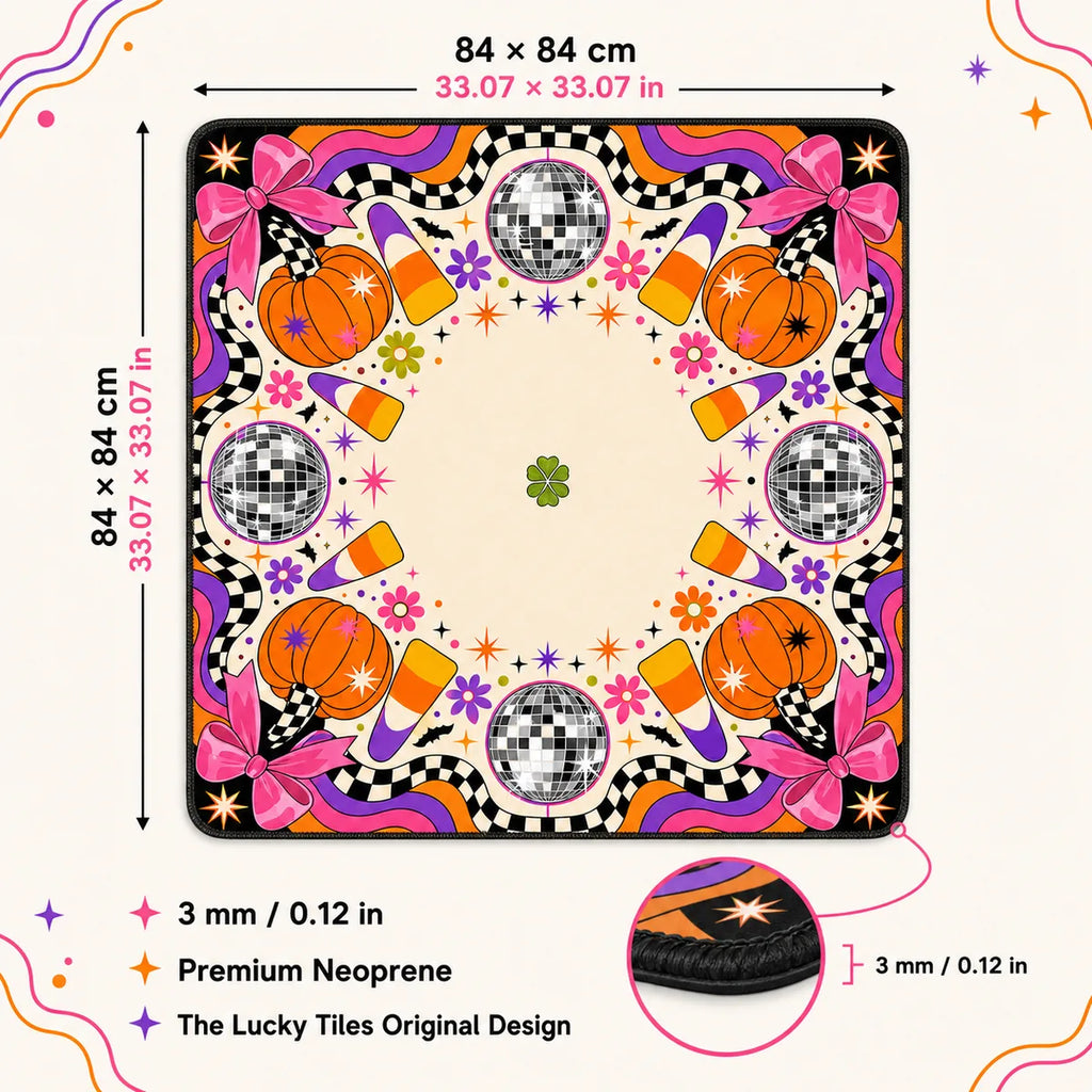 Disco Harvest American Mahjong mat product and lifestyle view 3
