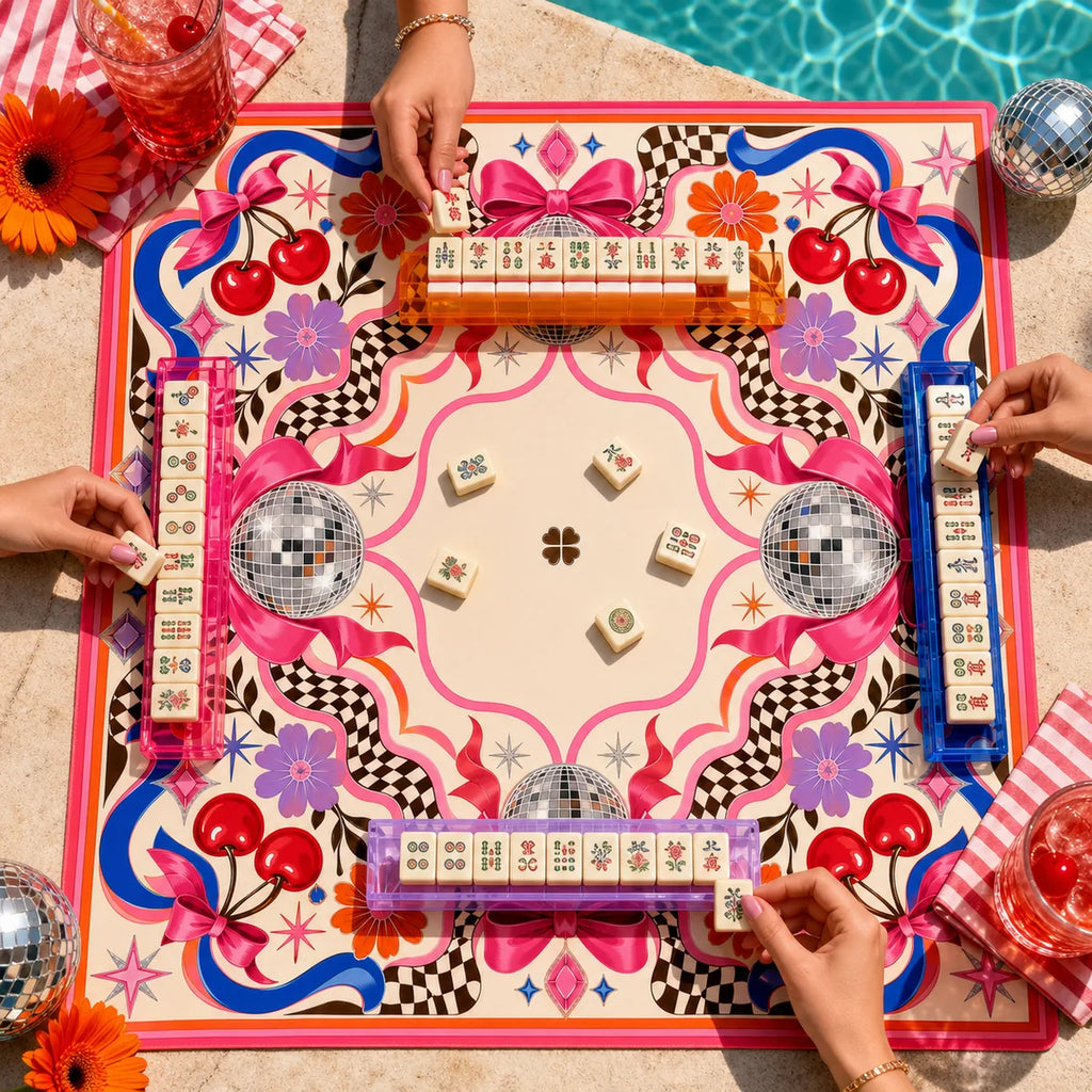Disco Mahjong American Mahjong mat product and lifestyle view 4