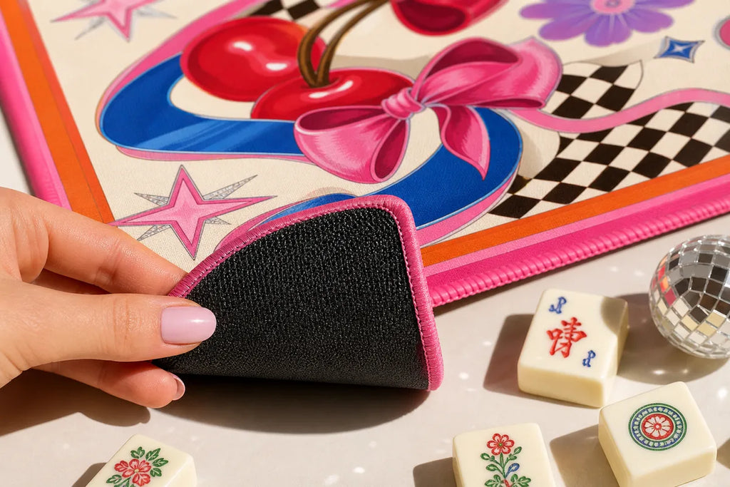 Disco Mahjong American Mahjong mat product and lifestyle view 6