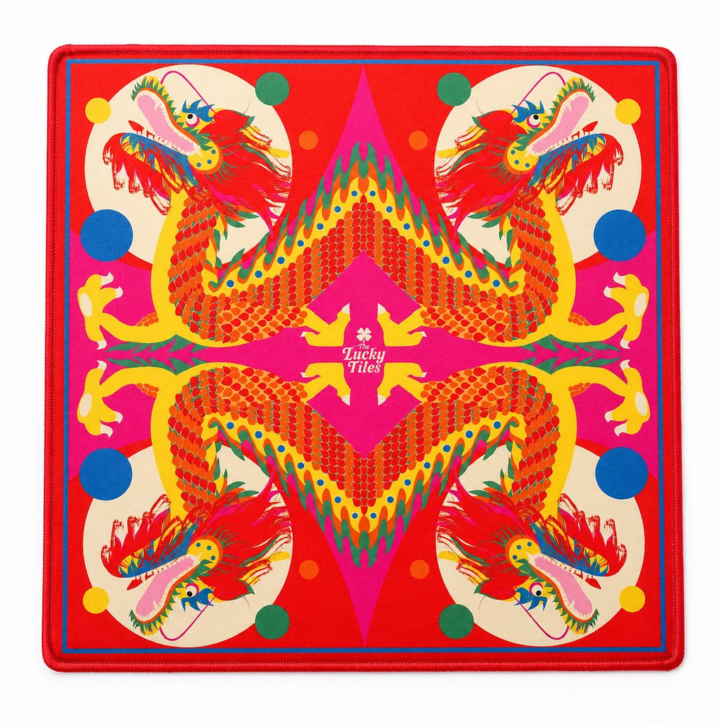 Dragon Dance — Pink American Mahjong mat full design by The Lucky Tiles